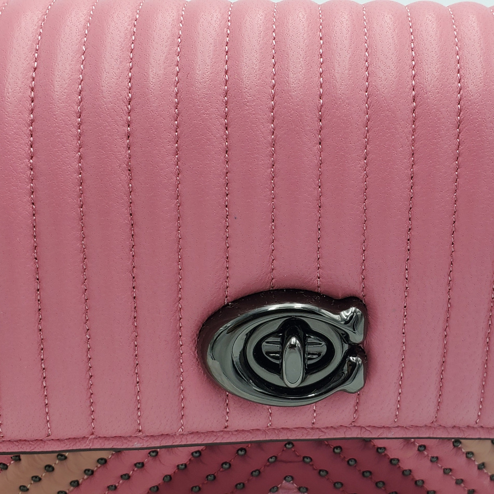 Coach Colorblock Quilted Rivets C Turnlock Bowery - Picture 8 of 8